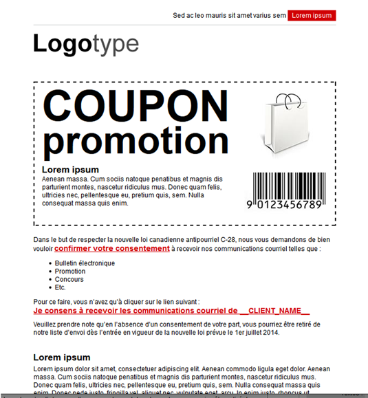 Coupon promo