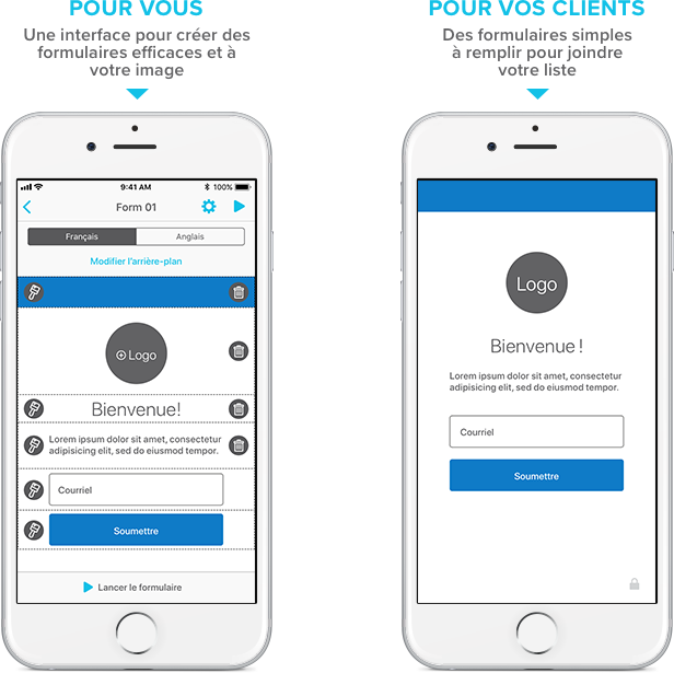 Interface - pour vous vs clients