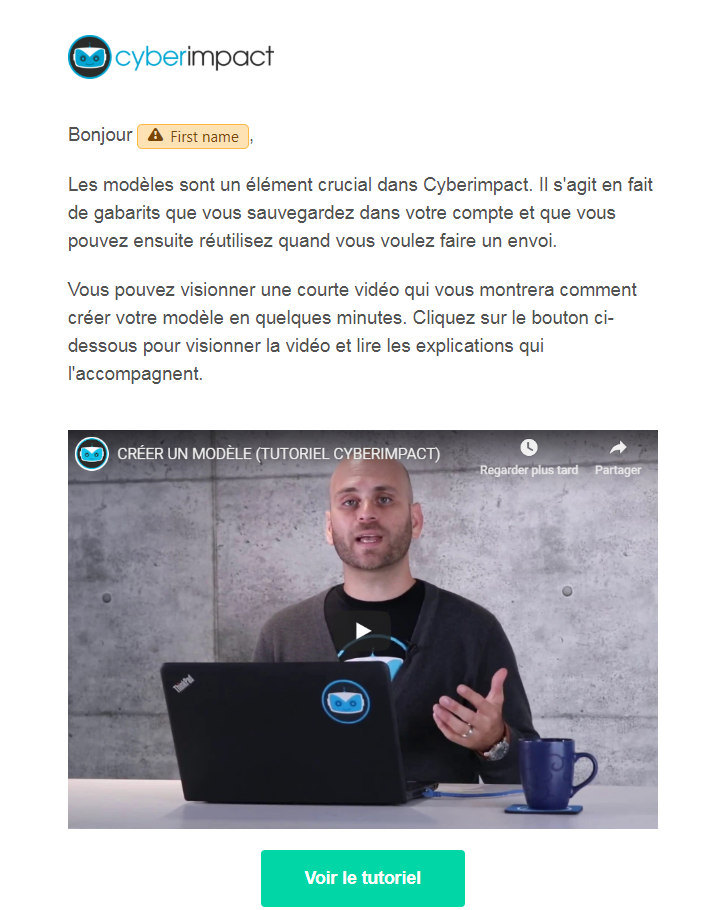 Exemple de présentation de vidéos tutoriel.