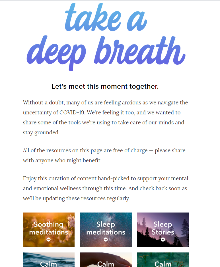 "Take a deep breath" campaign