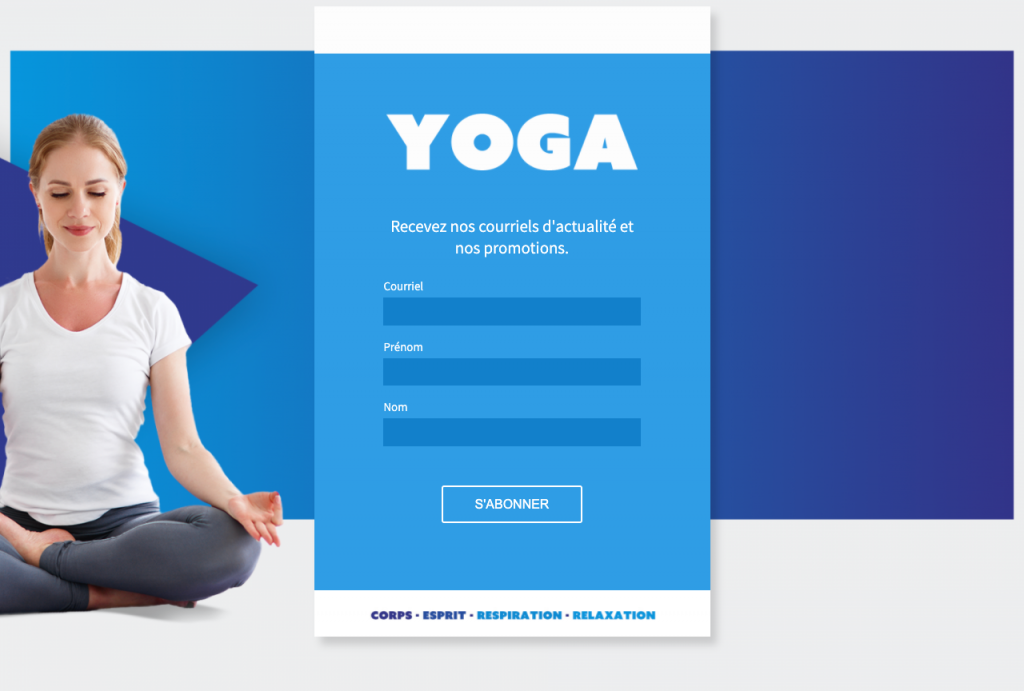 Formulaire - design yoga