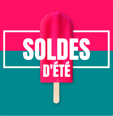 Soldes d'été : Sucette glacée rose et bleu