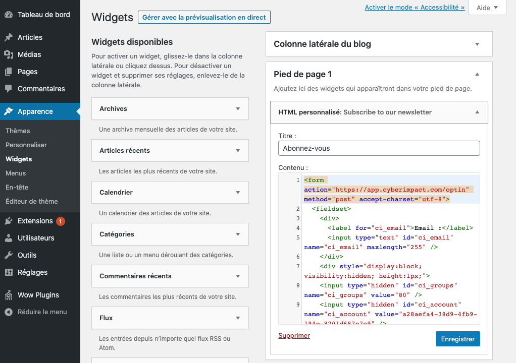 Widgets - WordPress