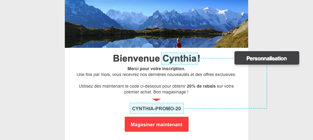 Exemple de personnalisation - coupons