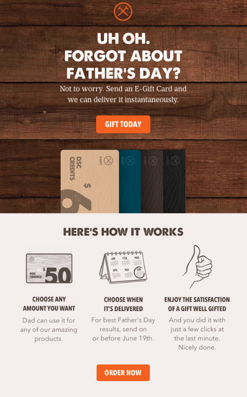 Last-minute-gift-for-fathers-day-newsletter-example