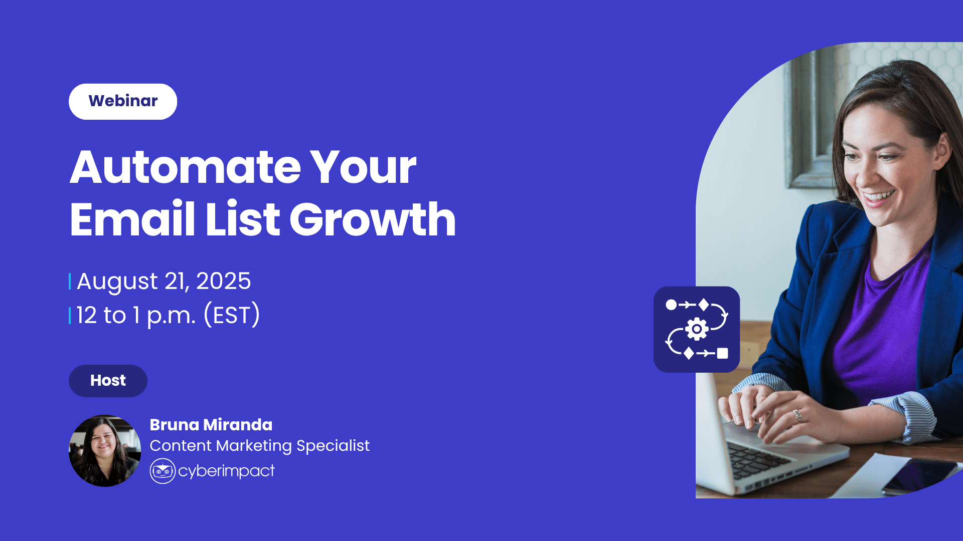 Automate Your Email List Growth written over a blue background.