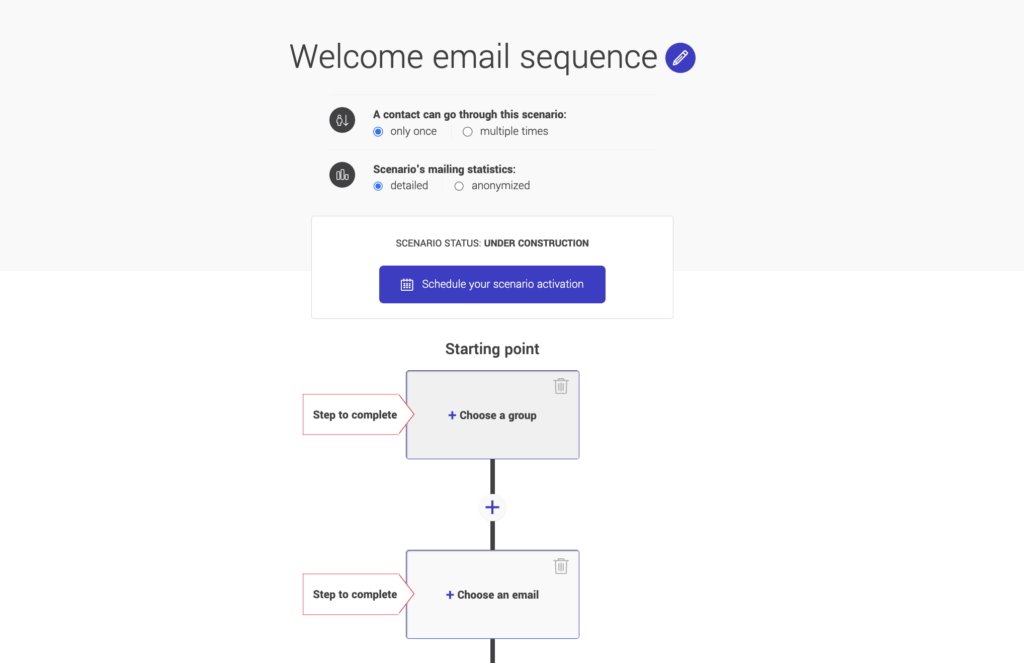 How to setup a welcome email scenario with Cyberimpact
